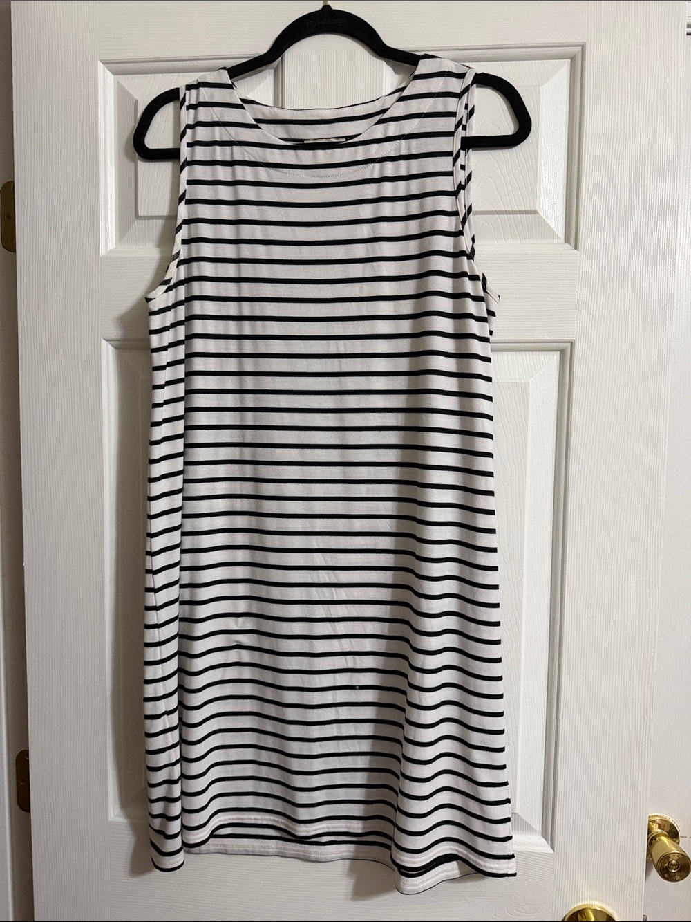 Lili's Closet Black and White Striped Sleeveless Mini Dress Size Medium